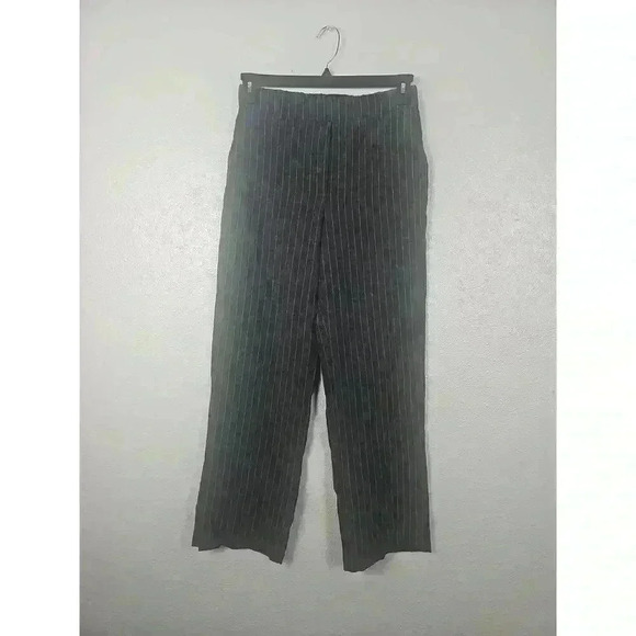 Pants - C By One Black Pinstripe Wide Leg Pants Unisex Polyester Rayon Spandex